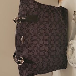 COACH Jacquard Canvas Kelsey Prairie Satchel Crossbody Tote Bag Signature